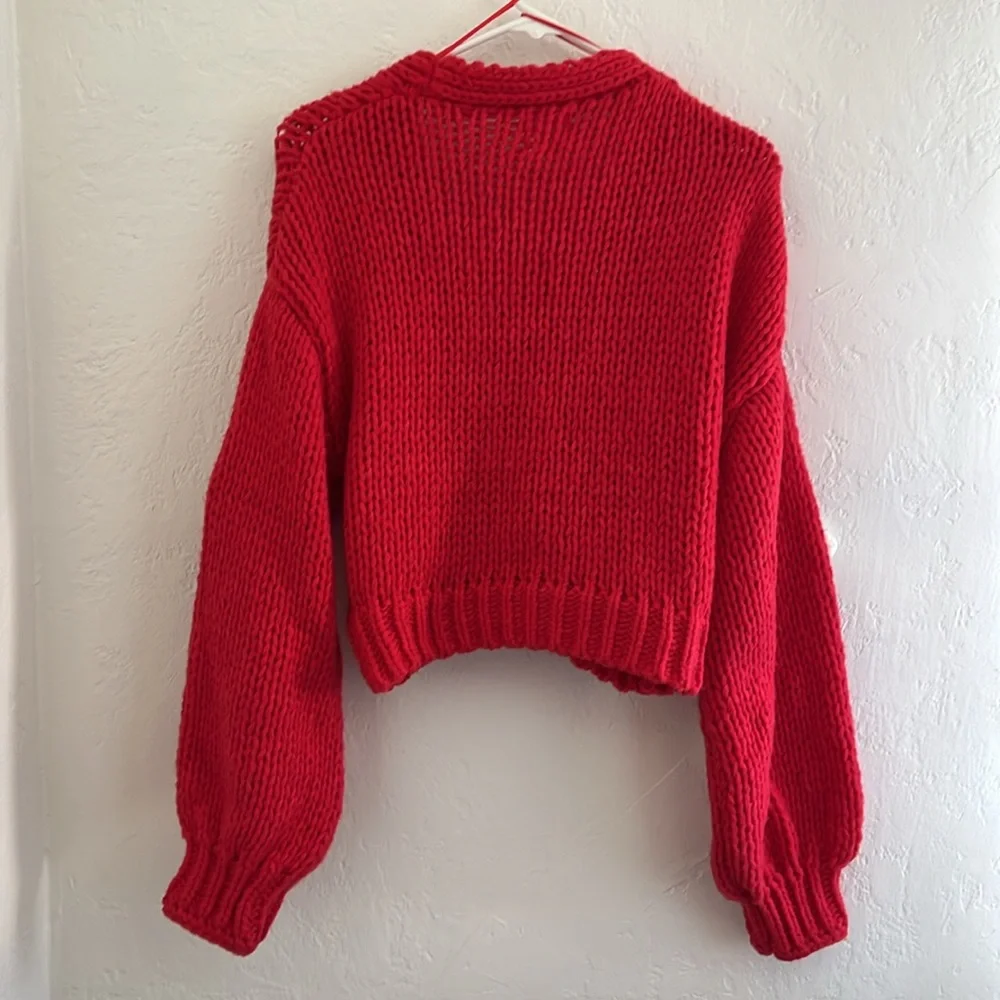 Anthropologie Luna Ivy Cardigan Sweater 3D Flowers Medium - Picture 9 of 9